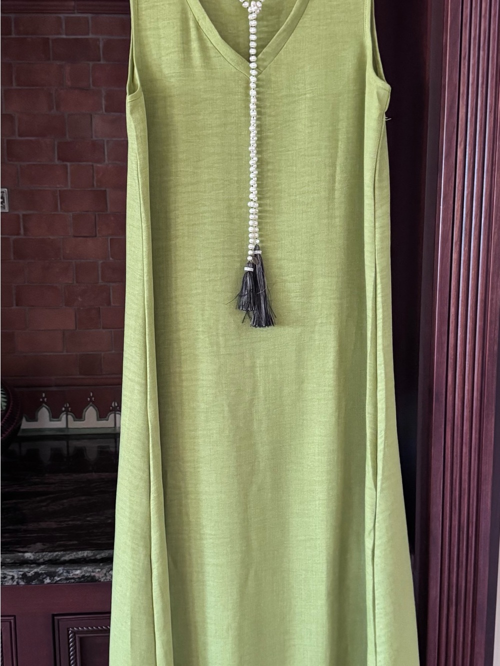 NWOT The perfect Green Sleeveless V-Neck Maxi Dress by Littlebox.